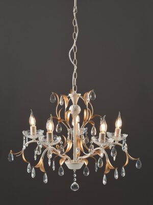 ΚΡΕΜΑΣΤΟ Φ/Σ 5ΧΕ14 ΜΕΤ/ΚΟ ΠΑΤΙΝΑ ΛΕΥΚΟ ΧΡΥΣΟ+ΚΡΥΣΤΑΛΛΑ Φ68xH108CM SARDINIA