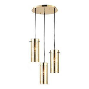 NETTO ΚΡΕΜΑΣΤΟ Φ/Σ 3ΧΕ27 ΡΟΖΕΤΑ ΟΡΕΙΧΑΛΚ 3D ΓΥΑΛΙ+ΜΕΤΑΛ Φ36ΧΗ140CM