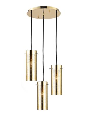 NETTO ΚΡΕΜΑΣΤΟ Φ/Σ 3ΧΕ27 ΡΟΖΕΤΑ ΟΡΕΙΧΑΛΚ 3D ΓΥΑΛΙ+ΜΕΤΑΛ Φ36ΧΗ140CM