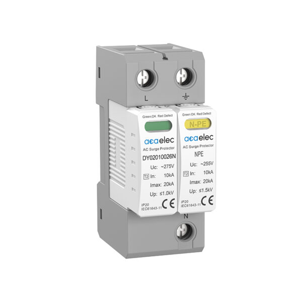 SPD SURGE PROTECTION T2 TYPE 1P+N 20kA