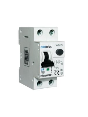 ΗΛΕΚΤΡΟΜΑΓΝΗΤΙΚΟΣ ΔΙΑΚΟΠΤΗΣ  ΔΙΑΡΡΟΗΣ RCBO 1P+N C6 30mА AC TYPE 6kA 2M