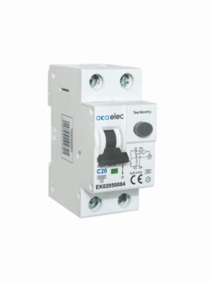 ΗΛΕΚΤΡΟΜΑΓΝΗΤΙΚΟΣ ΔΙΑΚΟΠΤΗΣ  ΔΙΑΡΡΟΗΣ RCBO 1P+N C20 30mА AC TYPE 6kA 2M