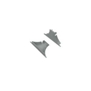 SET OF SILVER ΠΛΑΣΤΙΚΟ END CAPS FOR PROFILE P620 - SET 2PCS WITHOUT HOLES