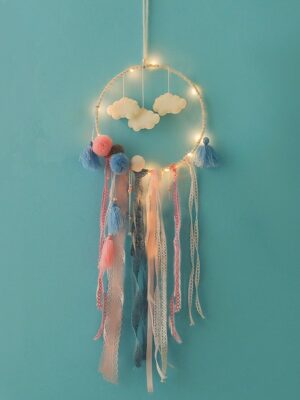 ΟΝΕΙΡΟΠΑΓΙΔΑ ΥΦΑΣΜΑΤΙΝΗ ΠΟΛΥΧΡΩΜΗ 10 LED ΛΑΜΠΑΚΙΑ ΣΕ ΣΕΙΡΑ ΘΕΡΝΟ ΛΕΥΚΟ ΜΕ ΜΠΑΤΑΡΙΕΣ (2xAA) & ΔΙΑΦΑΝΟ ΚΑΛΩΔΙΟ IP20 Φ200x700mm