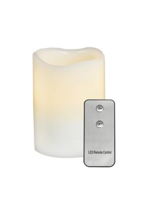 ΛΕΥΚΟ ΦΑΝΑΡΙ ΚΑΙ ΠΛΑΣΤΙΚΟ ΚΕΡΙ 1 LED ΘΕΡΜΟ ΛΕΥΚΟ ΜΕ ΟΝ/ΟFF IR ΤΗΛΕΧΕΙΡΙΣΤΗΡΙΟ & ΜΠΑΤΑΡΙΑ 3xAAA IP44 Φ75x125mm