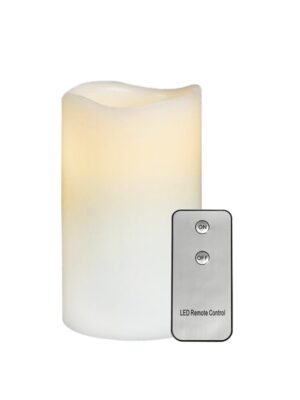 ΛΕΥΚΟ ΚΕΡΙ 1 LED ΘΕΡΜΟ ΛΕΥΚΟ ΜΕ ΜΠΑΤΑΡΙΑ 2xAA & ΟΝ/ΟFF IR ΤΗΛΕΧΕΙΡΙΣΤΗΡΙΟ IP20 75x150mm