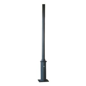 POLE - ΚΟΛΩΝΑ ΧΑΛΥΒΔΙΝΗ ΓΙΑ ΒΑΣΗ 300x300mm ΚΩΝΙΚΗ ME ΘΥΡΙΔΑ ΕΠΙΣΚΕΨΗΣ RAL 7016 Φ60x114x3000mm