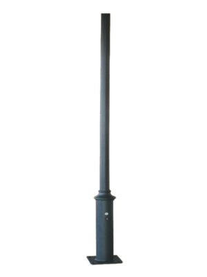 POLE - ΚΟΛΩΝΑ ΧΑΛΥΒΔΙΝΗ ΓΙΑ ΒΑΣΗ 300x300mm ΚΩΝΙΚΗ ME ΘΥΡΙΔΑ ΕΠΙΣΚΕΨΗΣ RAL 7016 Φ60x114x3000mm