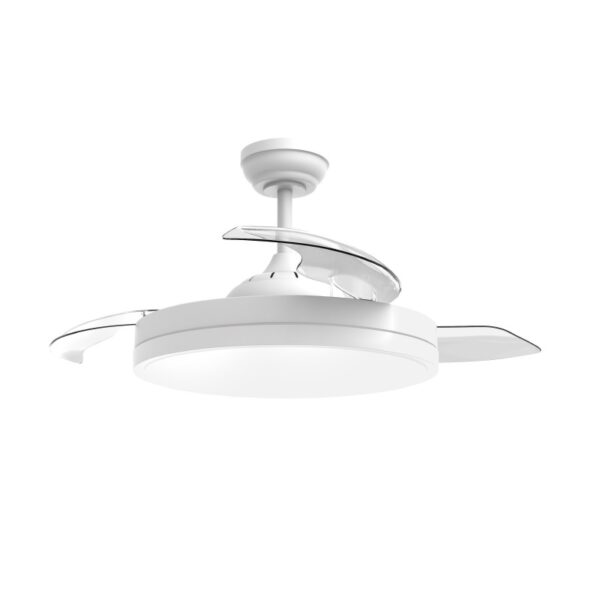ΑΝΕΜΙΣΤΗΡΑΣ ΟΡΟΦΗΣ ΜΕ ΦΩΣ DIM ΛΕΥΚΟΣ ΜΕ 3 ΠΤΕΡΥΓΙΑ ΔΙΑΦΑΝΑ ΤΗΛΕΧΕΙΡΙΣΤΗΡΙΟ & ΧΡΟΝΟΔΙΑΚΟΠΤΗ LED 36W CCT 2000LM  DC 35W Φ1320mm