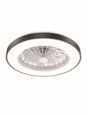 ΑΝΕΜΙΣΤΗΡΑΣ ΟΡΟΦΗΣ ΜΕ ΦΩΣ ΜΑΥΡΟΣ ΜΕ 7 ΠΤΕΡΥΓΙΑ PC ΔΙΑΦΑΝΑ ΤΗΛΕΧΕΙΡΙΣΤΗΡΙΟ & ΧΡΟΝΟΔΙΑΚΟΠΤΗ LED 36W CCT 2000LM  DC 22W Φ500xΥ140mm