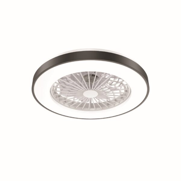 ΑΝΕΜΙΣΤΗΡΑΣ ΟΡΟΦΗΣ ΜΕ ΦΩΣ ΜΑΥΡΟΣ ΜΕ 7 ΠΤΕΡΥΓΙΑ PC ΔΙΑΦΑΝΑ ΤΗΛΕΧΕΙΡΙΣΤΗΡΙΟ & ΧΡΟΝΟΔΙΑΚΟΠΤΗ LED 36W CCT 2000LM  DC 22W Φ500xΥ140mm