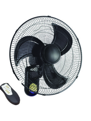 ΑΝΕΜΙΣΤΗΡΑΣ ΕΠΙΤΟΙΧΟΣ ΜΑΥΡΟΣ ΜΕ 3 ΠΤΕΡΥΓΙΑ ΜΑΥΡΑ ΤΗΛΕΧΕΙΡΙΣΤΗΡΙΟ & ΧΡΟΝΟΔΙΑΚΟΠΤΗΣ  AC 50W Φ450mm