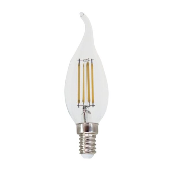 FILAMENT LED C35 4W TIP 4000K 230V AC 490LM RA80 30000HRS 360° 1xE14