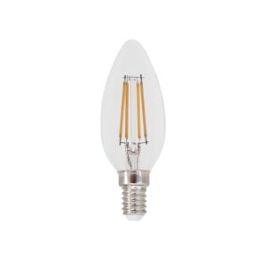 FILAMENT LED C35 4W 6500K 230V AC 500LM RA80 30000HRS 360° 1xE14