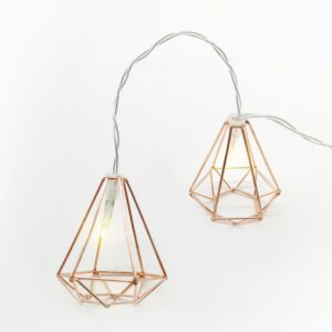 ΔΙΑΚΟΣΜΗΤΙΚΑ ΛΑΜΠΑΚΙΑ ΣΕ ΣΧΗΜΑ ΔΙΑΜΑΝΤΙΟΥ ΜΕΤΑΛΛΙΚΑ ΛΕΥΚΟ 10 LED ΣΕ ΣΕΙΡΑ ΘΕΡΜΟ ΛΕΥΚΟ ΜΠΑΤΑΡΙΕΣ 3xΑΑ ΜΕ ΧΡΟΝΟΔΙΑΚΟΠΤΗ 6ΟΝ/18OFF