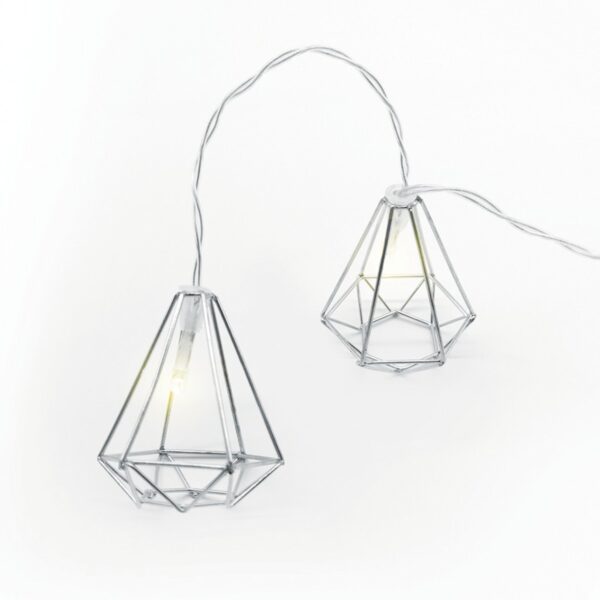 ΔΙΑΚΟΣΜΗΤΙΚΑ ΛΑΜΠΑΚΙΑ ΣΕ ΣΧΗΜΑ ΔΙΑΜΑΝΤΙΟΥ ΜΕΤΑΛΛΙΚΑ ΑΣΗΜΙ 10 LED ΣΕ ΣΕΙΡΑ ΘΕΡΜΟ ΛΕΥΚΟ ΜΠΑΤΑΡΙΕΣ 3xΑΑ ΜΕ ΧΡΟΝΟΔΙΑΚΟΠΤΗ 6ΟΝ/18OFF