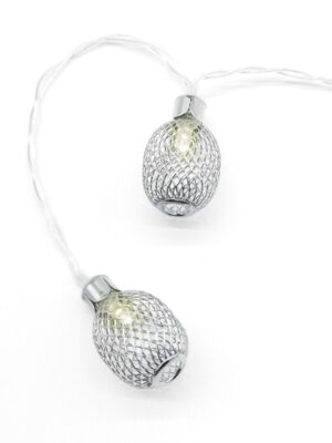 ΔΙΑΚΟΣΜΗΤΙΚΑ ΛΑΜΠΑΚΙΑ ΑΝΑΝΑ ΜΕΤΑΛΛΙΚΟ ΑΣΗΜΙ 10 LED ΣΕ ΣΕΙΡΑ ΘΕΡΜΟ ΛΕΥΚΟ ΜΠΑΤΑΡΙΕΣ 3xΑΑ ΜΕ ΚΑΛΩΔΙΟ ΔΙΑΦΑΝΟ 300mm IP20 1350mm