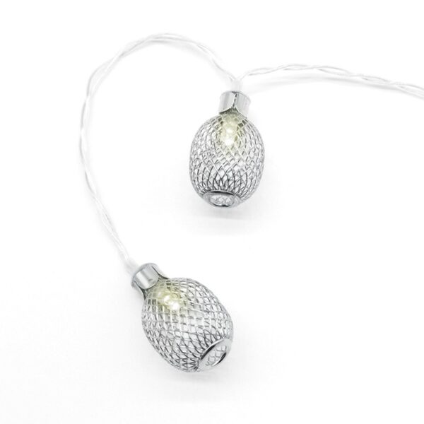 ΔΙΑΚΟΣΜΗΤΙΚΑ ΛΑΜΠΑΚΙΑ ΑΝΑΝΑ ΜΕΤΑΛΛΙΚΟ ΑΣΗΜΙ 10 LED ΣΕ ΣΕΙΡΑ ΘΕΡΜΟ ΛΕΥΚΟ ΜΠΑΤΑΡΙΕΣ 3xΑΑ IP20 & ΧΡΟΝΟ