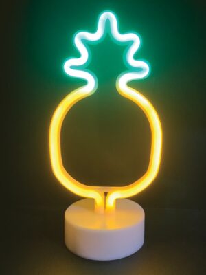 ΑΝΑΝΑΣ, 41 NEON LED ΛΑΜΠΑΚΙΑ ΜΕ ΜΠΑΤΑΡΙΑ (3xAA)/USB, ΠΡΑΣΙΝΟ & ΚΙΤΡΙΝΟ, IP20, 13x10x27.8cm