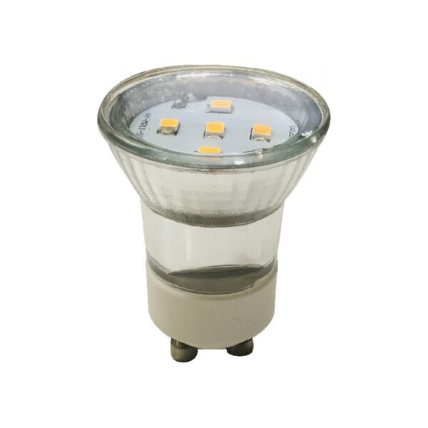 LED SMD ΓΥΑΛΙΝΟ MINI 3W 4000K 230V AC 270LM RA80 30000HRS 120° ΓΥΑΛΙΝΟ 1xGU10