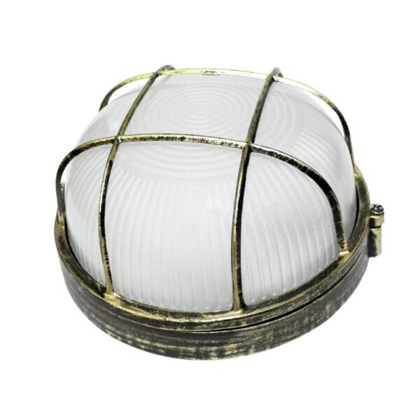 ΑΠΛΙΚΑ ΚΗΠΟΥ ΧΕΛΩΝΑ ΑΛΟΥΜΙΝΙΟ ΧΡΥΣΟ ΜΕ ΜΑΥΡΟ ΣΥΜΒΑΤΙΚΟ 1xE27 IP45 Φ190x95mm