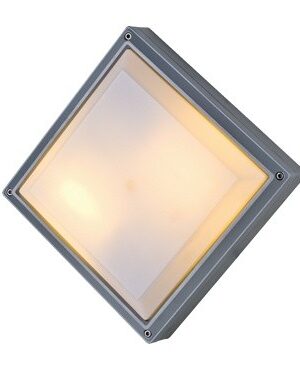 CUBE - ΑΠΛΙΚΑ ΕΞΩΤΕΡΙΚΟΥ ΧΩΡΟΥ ΑΛΟΥΜΙΝΙΟ ΓΚΡΙ ΣΥΜΒΑΤΙΚΟ 2xE27 IP54 270x78x270mm