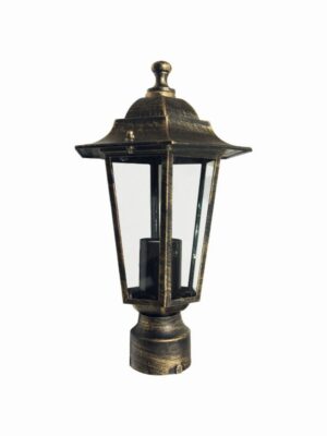 ΦΑΝΑΡΙ ΕΞΑΦΩΝΟ ΑΛΟΥΜΙΝΙΟ ΧΡΥΣΟ ΜΕ ΜΑΥΡΟ ΣΥΜΒΑΤΙΚΟ 1xE27 IP45 202x60x325mm