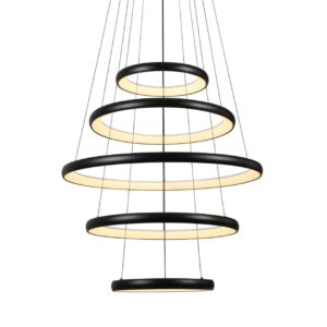 HARMONY-ΦΩΤΙΣΤΙΚΟ ΚΡΕΜΑΣΤΟ ΜΑΥΡΟ ΑΛΟΥΜΙΝΙΟΥ LED SMD 80W CCT 6400LM IP20 Φ800X1900MM