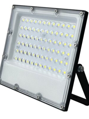 LED SMD ΠΡΟΒΟΛΕΑΣ ΜΑΥΡΟΣ 100-277V AC 50W 6000K 6000LM IP65 Ra80 5YRS IK08 ΒΑΛΒΙΔΑ ΕΚΤΟΝΩΣΗΣ
