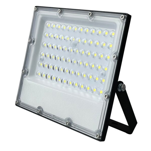 LED SMD ΠΡΟΒΟΛΕΑΣ ΜΑΥΡΟΣ 100-277V AC 50W 6000K 6000LM IP65 Ra80 5YRS IK08 ΒΑΛΒΙΔΑ ΕΚΤΟΝΩΣΗΣ