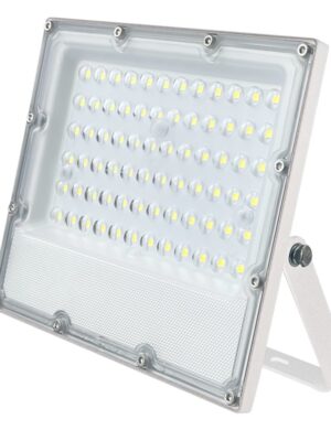 LED SMD ΠΡΟΒΟΛΕΑΣ ΛΕΥΚΟΣ 100-277V AC 50W 6000K 6000LM IP65 Ra80 5YRS IK08 ΒΑΛΒΙΔΑ ΕΚΤΟΝΩΣΗΣ