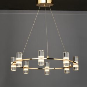 NETTO ΦΩΤΙΣΤΙΚΟ ΚΡΕΜΑΣΤΟ ΓΥΑΛΙΣΤΕΡΟ ΧΡΥΣΟ ΑΛΟΥΜΙΝΙΟ LED 32W 3000K 2880Lm IP20 Φ520Χ1315mm