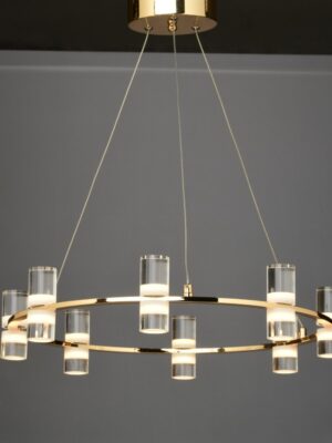 NETTO ΦΩΤΙΣΤΙΚΟ ΚΡΕΜΑΣΤΟ ΓΥΑΛΙΣΤΕΡΟ ΧΡΥΣΟ ΑΛΟΥΜΙΝΙΟ LED 32W 3000K 2880Lm IP20 Φ520Χ1315mm