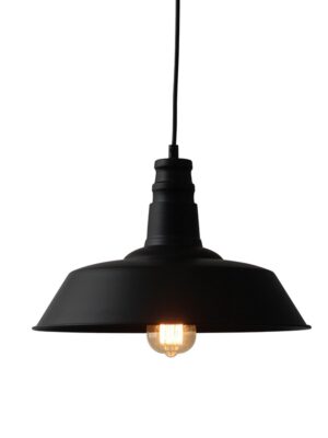 ΚΑΜΠΑΝΑ ΜΕΤΑΛΛΙΚΗ ΜΑΥΡΗ Φ36CM 1ΧE27 MINORE