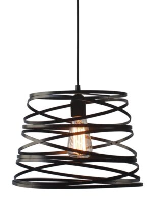 ΜΕΤΑΛΛΙΚΟ Φ/Σ 1XE27 ΜΑΥΡΟ ΜΑΤ ΣΠΙΡΑΛ Φ40CM JAZZ