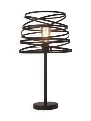 ΜΕΤΑΛΛΙΚΟ ΠΟΡΤΑΤΙΦ 1XE27 ΜΑΥΡΟ ΜΑΤ ΣΠΙΡΑΛ Φ33xH56CM JAZZ