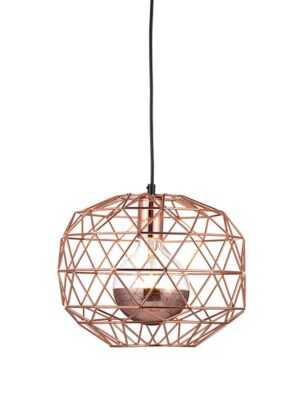 ΚΡΕΜΑΣΤΟ 1ΧΕ27 ΜΕΤΑΛΛΙΚΟ ΧΑΛΚΙΝΟ ΠΛΕΓΜΑ Φ30ΧΗ130CM ALADDIN