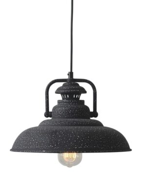 ΜΕΤΑΛΛΙΚΗ ΚΑΜΠΑΝΑ 1ΧΕ27 ΜΑΥΡΗ ΜΕ ΛΕΥΚΑ ΣΤΙΓΜΑΤΑ Φ31χΗ23cm GAIA