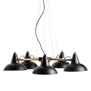 NETTO ΦΩΤΙΣΤΙΚΟ ΚΡΕΜΑΣΤΟ ΜΑΥΡΟ ΜΑΤ ΜΕΤΑΛΛΙΚΟ ΣΥΜΒΑΤΙΚΟ 5ΧΕ27 IP20 Φ730Χ875mm