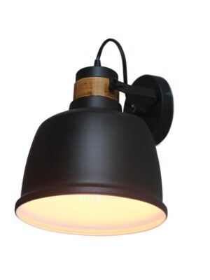 ΑΠΛΙΚΑ ΜΕΤΑΛΛΙΚΗ 1ΧE27 Φ20CM ΜΑΥΡΗ & ΑΠΟΧΡ.ΞΥΛΟΥ ERNEST