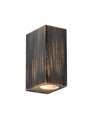 VITA-GL - ΣΠΟΤ ΤΟΙΧΟΥ ΑΡΧΙΤΕΚΤΟΝΙΚΟΥ ΦΩΤΙΣΜΟΥ 2 ΔΕΣΜΕΩΝ ΧΡΥΣΟ ΜΑΥΡΟ ΑΛΟΥΜΙΝΙΟ ΣΥΜΒΑΤΙΚΟ 2xGU10 IP54 68x92x150mm