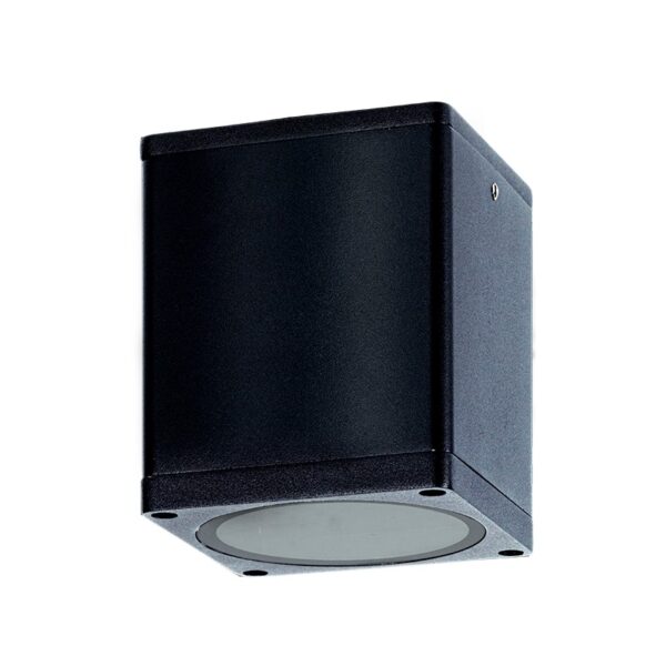 GU10  SQUARE CEILING LUMINAIRE 230V AC BLACK IP65 GU10 MAX.35W