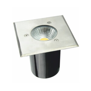 LED SQUARE COB INGROUND SPOT LUMINAIRE 7W 450LM 3000K 45° 230V AC IP67 RA80 30.000hrs
