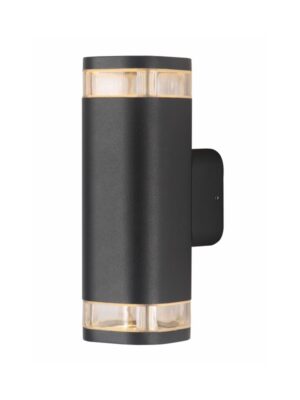 ELPIS - ΣΠΟΤ ΤΟΙΧΟΥ ΑΡΧΙΤΕΚΤΟΝΙΚΟΥ ΦΩΤΙΣΜΟΥ ΣΚΟΥΡΟ ΓΚΡΙ ΑΛΟΥΜΙΝΙΟ ΣΥΜΒΑΤΙΚΟ 2xGU10 IP54 80x112x225mm