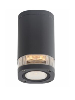 ELPIS - ΣΠΟΤ ΤΟΙΧΟΥ ΑΡΧΙΤΕΚΤΟΝΙΚΟΥ ΦΩΤΙΣΜΟΥ ΣΚΟΥΡΟ ΓΚΡΙ ΑΛΟΥΜΙΝΙΟ ΣΥΜΒΑΤΙΚΟ 1xGU10 IP54 Φ80x145mm