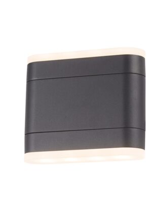 LED SMD WALL LUMINAIRE 9W 480LM 110° 230V AC 3.000K DARK GREY CRI80 IP54 30.000HRS