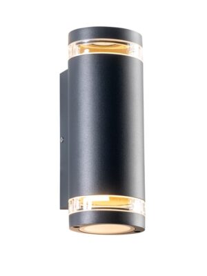 MELITTA - ΣΠΟΤ ΤΟΙΧΟΥ ΑΡΧΙΤΕΚΤΟΝΙΚΟΥ ΦΩΤΙΣΜΟΥ 2 ΔΕΣΜΕΩΝ ΣΚΟΥΡΟ ΓΚΡΙ ΑΛΟΥΜΙΝΙΟ ΣΥΜΒΑΤΙΚΟ 1xGU10 IP54 92x104x233mm