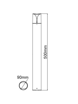 PHOIBE - ΦΩΤΙΣΤΙΚΟ ΚΟΛΩΝΑΚΙ ΚΗΠΟΥ ΑΡΧΙΤΕΚΤΟΝΙΚΟΥ ΦΩΤΙΣΜΟΥ  & ΣΠΟΤ ΣΟΥΡΟ ΓΚΡΙ ΑΛΟΥΜΙΝΙΟ ΣΥΜΒΑΤΙΚΟ 1xΕ27 & LED 10W IP54 Φ90x500mm
