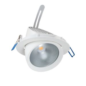 WHITE LED RECESSED MOVABLE LIGHT 20W 3000K 60° 1500LM 230V AC Ra80
