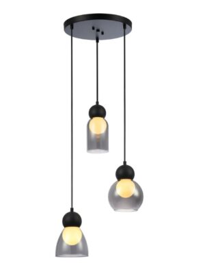 JULIETTE-ΦΩΤΙΣΤΙΚΟ ΚΡΕΜΑΣΤΟ ΜΑΥΡΟ ΓΥΑΛΙΝΟ ΣΥΜΒΑΤΙΚΟ ΙΡ20 3xΕ27 330XH1255mm